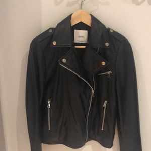 Guenine leather biker mango jacket